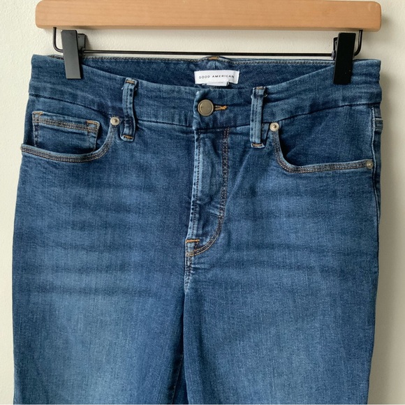 GOOD AMERICAN Cropped Jeans Indigo Blue Size 6 - Picture 6 of 16